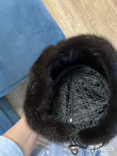 Шапка норковая женская черная