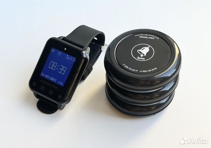 Кнопка вызова персонала/офцицианта Ультра и часы