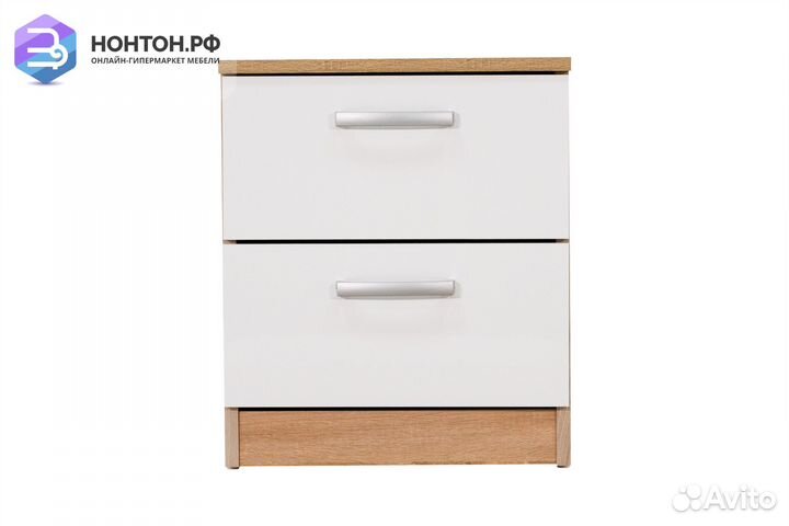 Тумба прикроватная Лотос дуб сонома / белый глянец