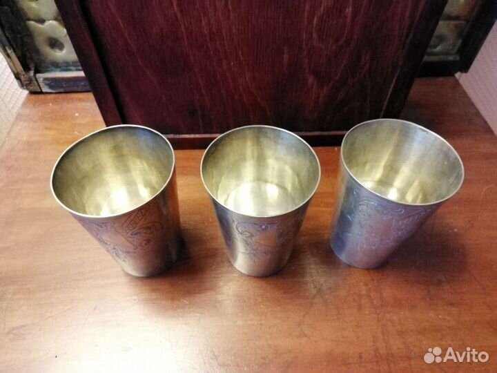 Стопка серебро 3 штуки