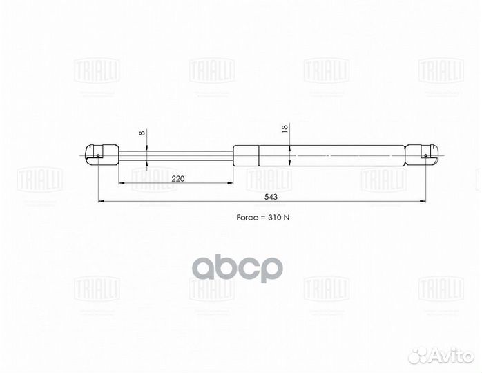 Амортизатор капота opel astra H (04) GS 2107