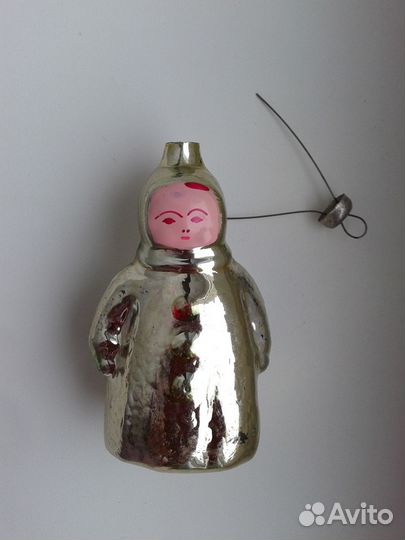 Елочная игрушка СССР Девочка в шубке
