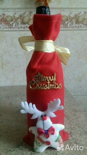 Новогоднее украшение для бутылочки