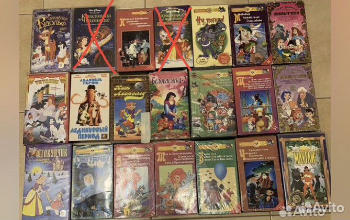 Видеокассеты vhs с мультфильмами