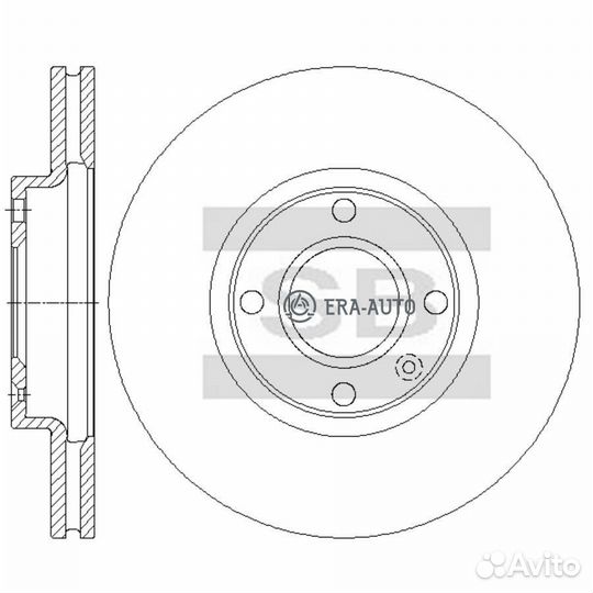 Sangsin brake SD3078 Диск тормозной, передний