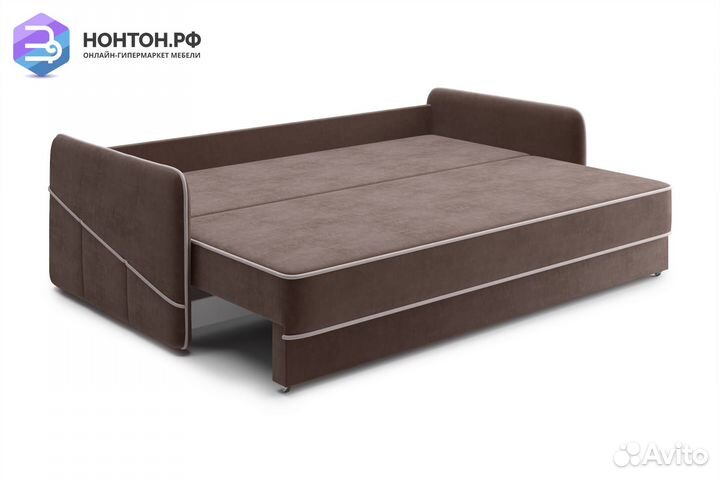 Диван еврокнижка Энерджи 3-х местный коричневый