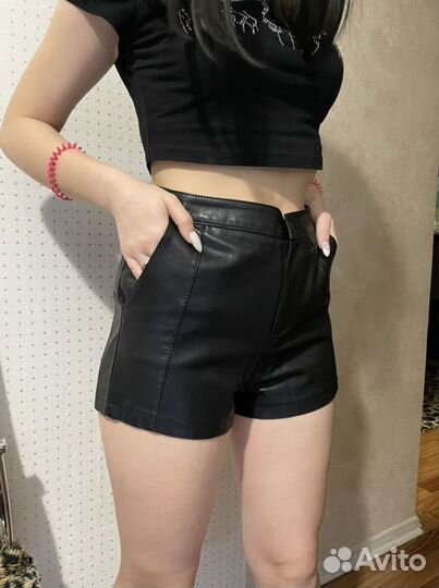 Шорты экокожа