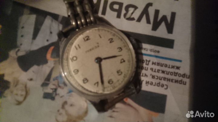 Часы победа 1мчз антикварная надпись 1955г