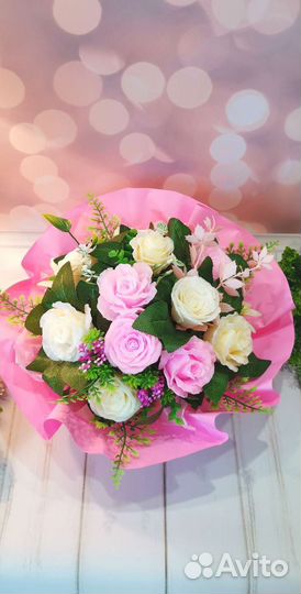 Подарок маме Букет цветов из мыла Розы