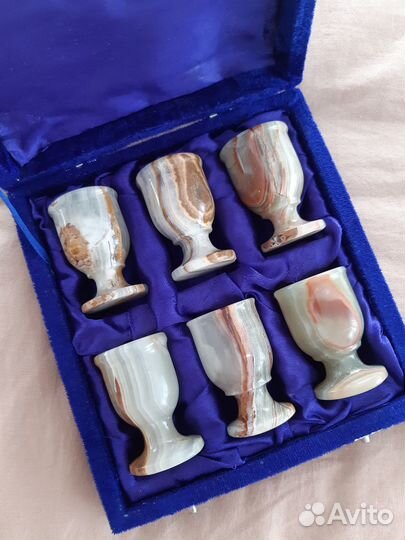 Набор в шкатулке рюмки камень Оникс