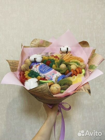 Съедобный букет из чая и сухофруктов к 8 марта