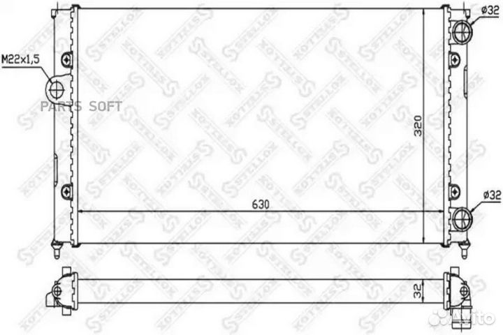 Радиатор VW Golf Vento 1.6-1.9TDi 91