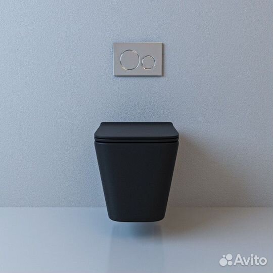 Унитаз подвесной Esbano gartez с сиденьем микролифт черный матовый esupgartbm