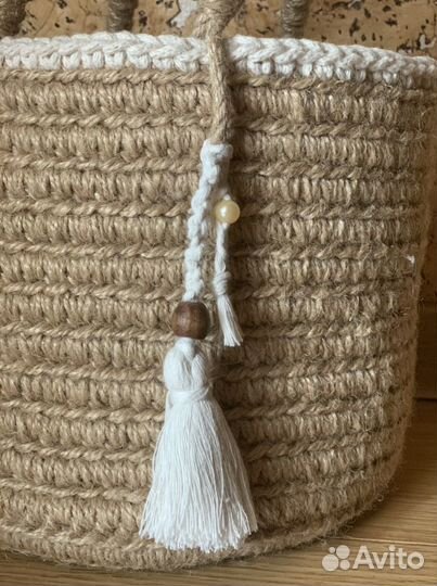 Корзинка из джута, джутовая корзина