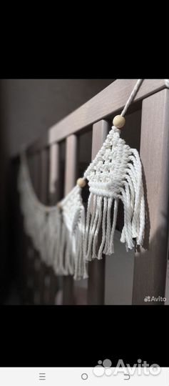 Гирлянда на детскую кроватку бохо сканди макраме