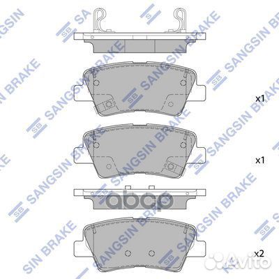 Колодки тормозные дисковые зад SP1845 Sangsin b