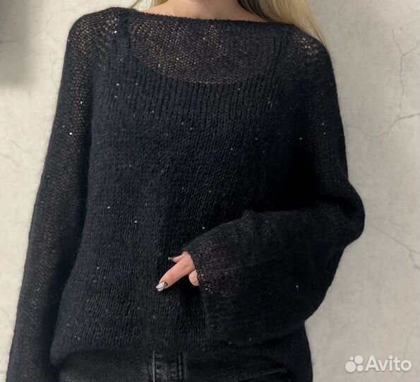 Джемпер паутинка с пайетками