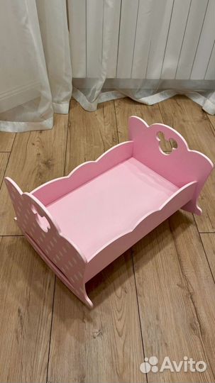 Кроватка для кукол. Дерево, 30х50