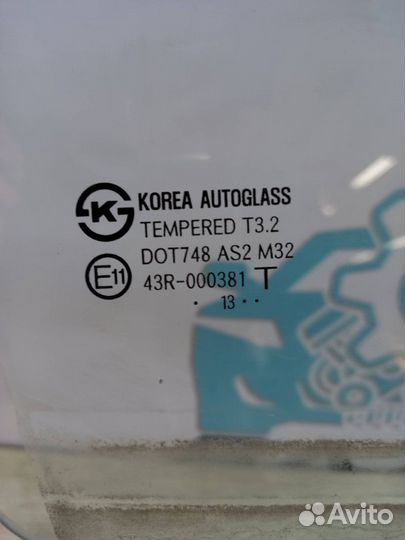 Стекло передне правое Hyundai Solaris