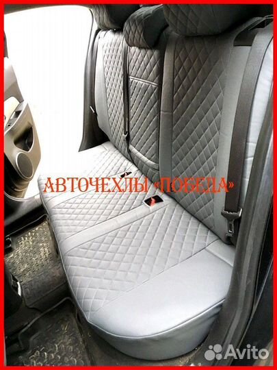 Чехлы Chevrolet Cruze из экокожи серые Ромб