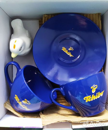 Ваза/ салатник кобальт, чайные пары Чибо