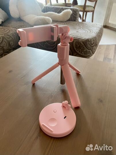 Штатив/селфи палка для телефона розовая