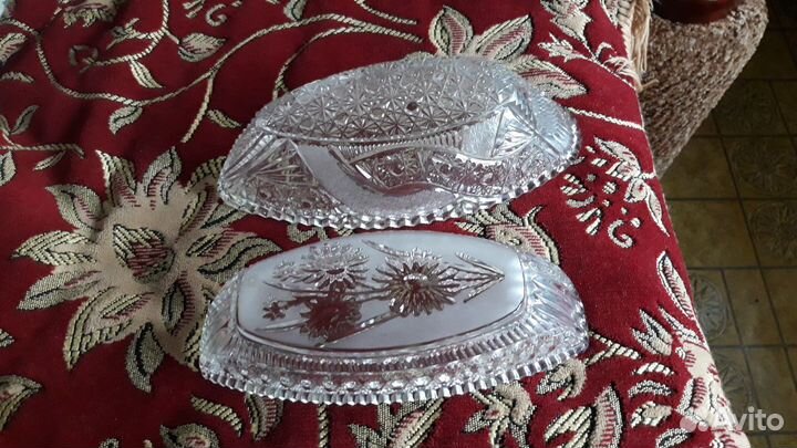 Ваза хрусталь стекло СССР 3 шт