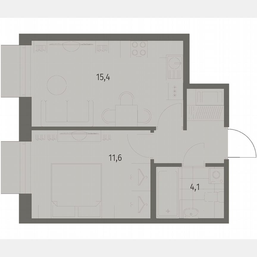 1-к. квартира, 34,9 м², 3/12 эт.