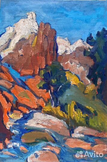 Картина маслом на холсте Горы Путешествия