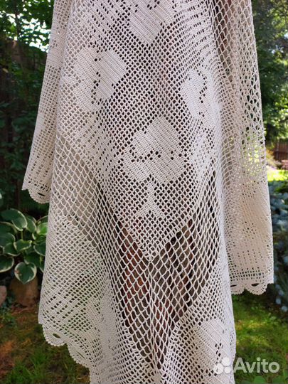 Скатерть вязаная ручная работа хлопок винтаж