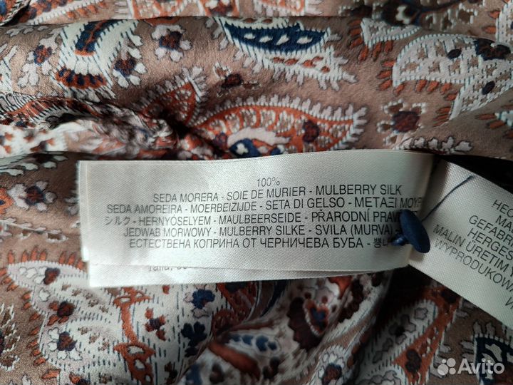 Massimo dutti 100% натуральный шелк блузка 42 44