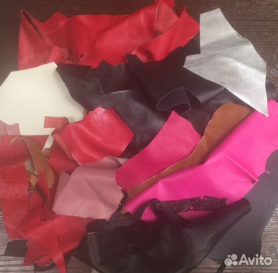 Кусочки натуральной кожи овчина разноцветная