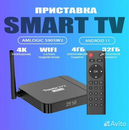 SMART tv приставка Tanix W2 Ultra 4/32Гб под ключ