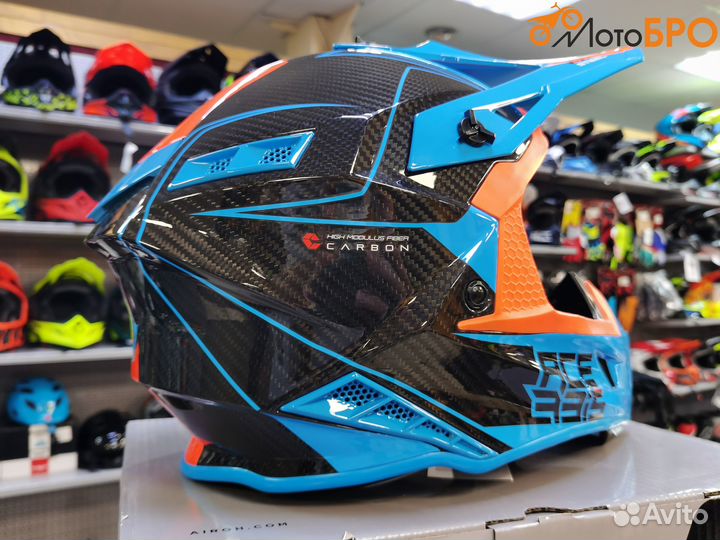Шлем карбоновый Aсerbis steel carbon orange/blue