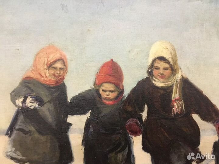 Картина «На прогулке», соцреализм, 1950-е г.г