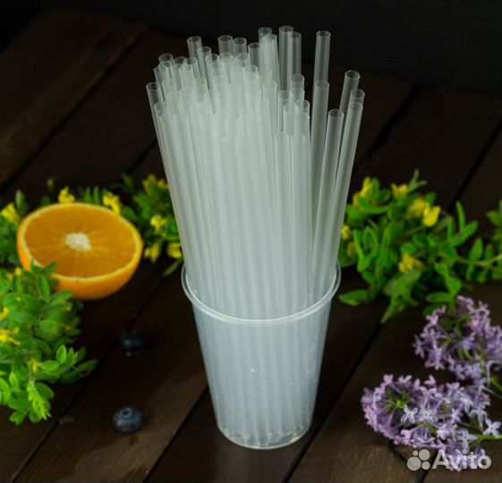 Пластиковые трубочки для коктейлей, прозрачные