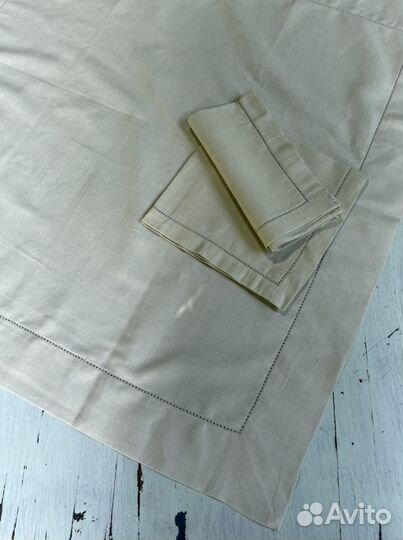 Льняные скатерти и салфетки с мережкой