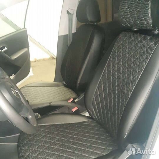 Чехлы на сиденья с Ромбом экокожа цвет : чёрный