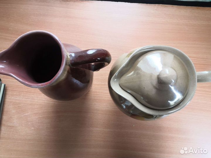 Кувшины глина, фарфор, чашки глина, керамика