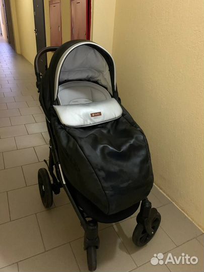 Детская коляска 2в1 (Tutis Nanni) графит+кожа
