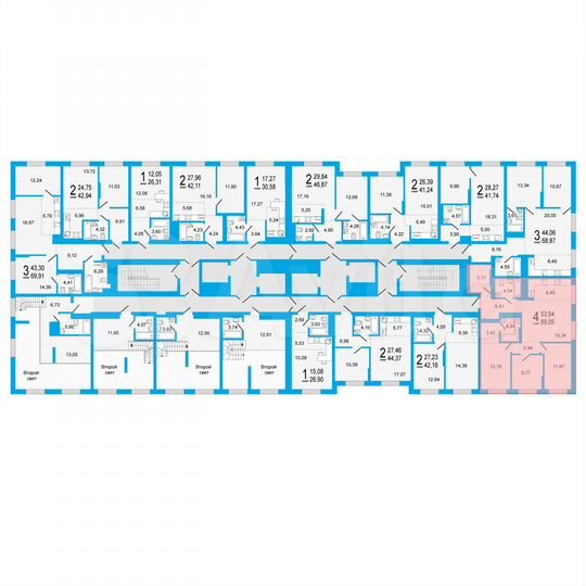 3-к. квартира, 89,1 м², 26/27 эт.