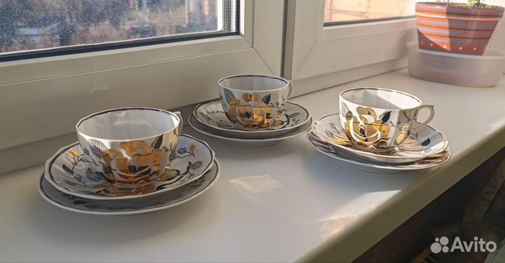 Чайный сервиз Золотая Роза Вербилки
