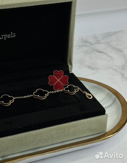 Браслет Ван Клиф Van cleef золото 585 клевер