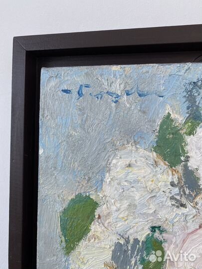 Картина маслом на холсте Белая сирень