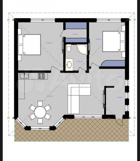 Дом 90 м² на участке 4,4 сот.