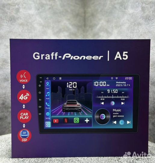 Магнитола pioneer graff A5 4/64gb новая