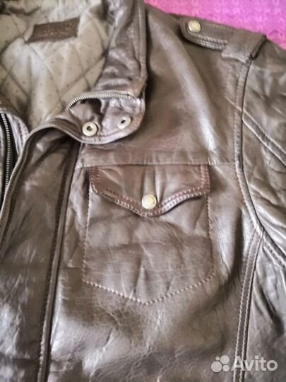 Кожаная куртка мужская 54 56