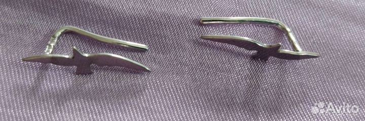 Серьги каффы серебро