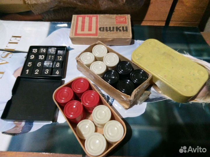 Шашки и пятнашки, карболит, СССР, 60-е