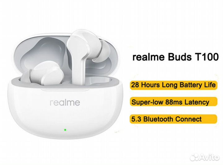 Новые Realme Buds T100 white